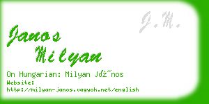 janos milyan business card